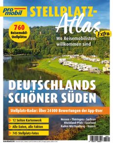 promobil Stellplatz-Atlas 01/2026 Deutschlands schöner Süden - Hessen, Thüringen, Sachsen, Rheinland-Pfalz, Saarland, BW, Bayern