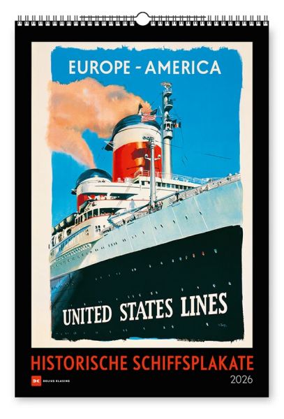 Historische Schiffsplakate Kalender 2026 - 