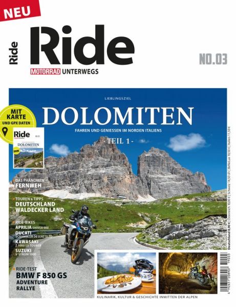 RIDE - Motorrad unterwegs, No. 3 - Dolomiten RIDE - Motorrad unterwegs, No. 3 - Dolomiten