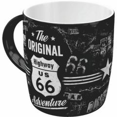 Keramiktasse Route 66, 8,5 cm Durchmesser 