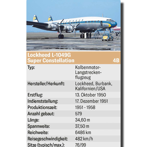 Quartettkarte zur Lookheed Super Constellation