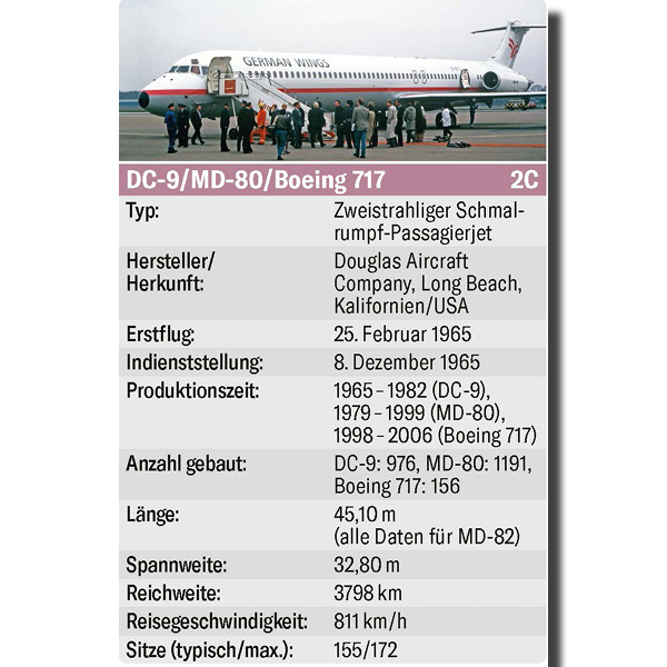 Quartettkarte zur DC-9/MD-80/717 