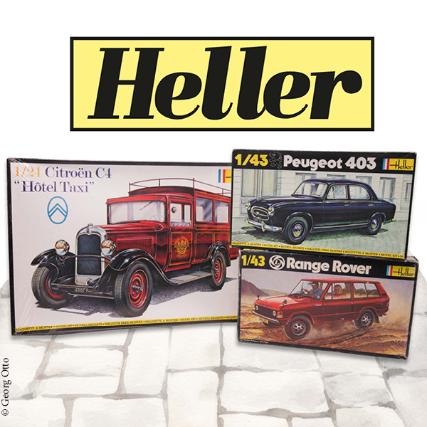 Schachteln von Autobausätzen der Marke Heller